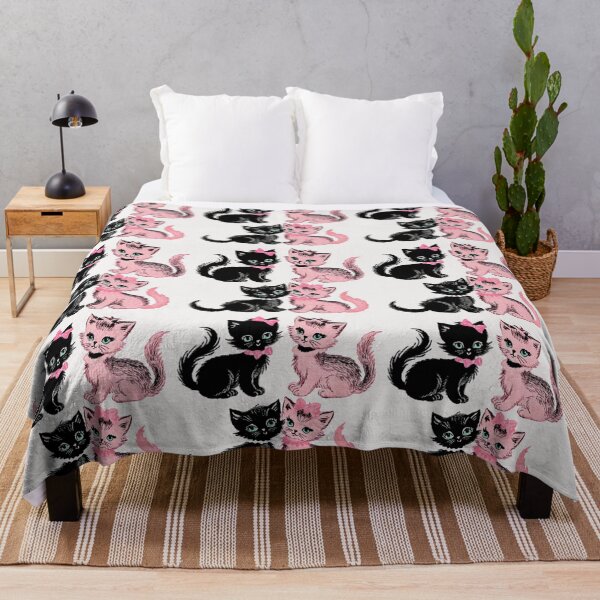 Item preview, Vintage black and pink kittens designed and sold by MendaciousMina.