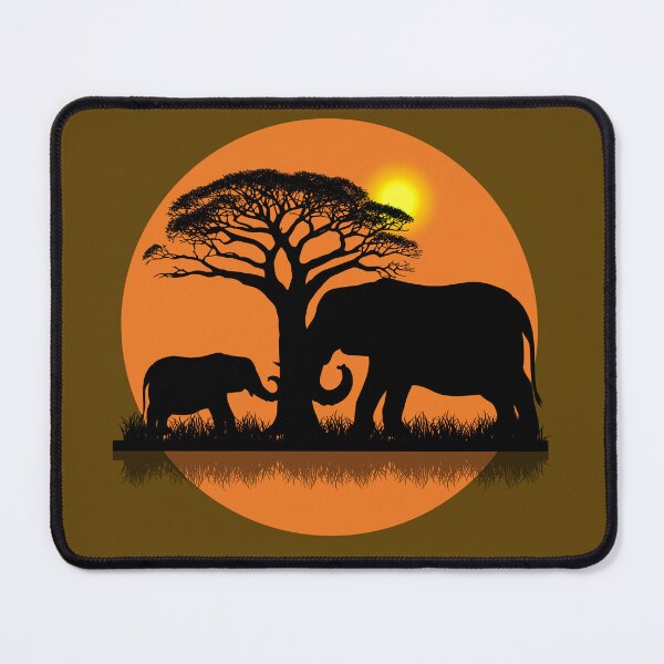 Item preview, Elephants in Natural Savannah Environment - Peaceful Nature at Sunset. designed and sold by LunaPrintCo.