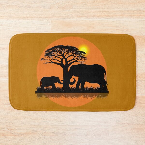 Item preview, Elephants in Natural Savannah Environment - Peaceful Nature at Sunset. designed and sold by LunaPrintCo.