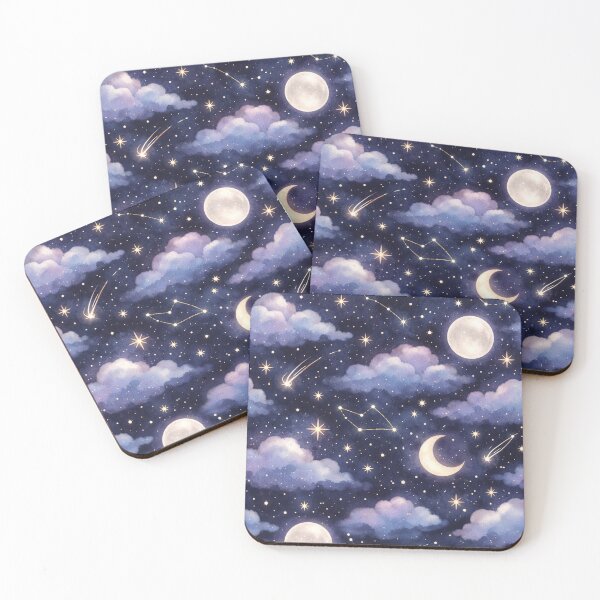 Item preview, Watercolor Night Sky Pattern – Moons, Stars and Constellations designed and sold by DrizzyV.