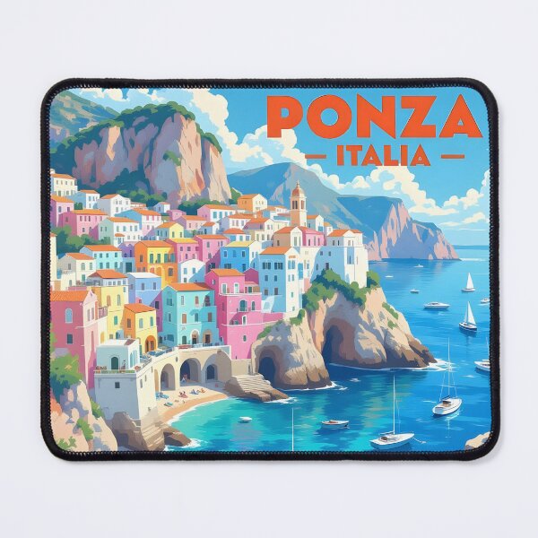 Item preview, Ponza, Lazio, Italy: Vintage-Style Painterly Travel Poster designed and sold by LSVart.