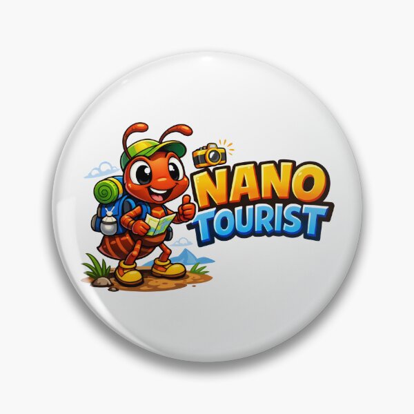 Item preview, Nano Tourist Cartoon Design with Ant Explorer, Map, and Outdoor Adventure Elements designed and sold by SplashTastic.