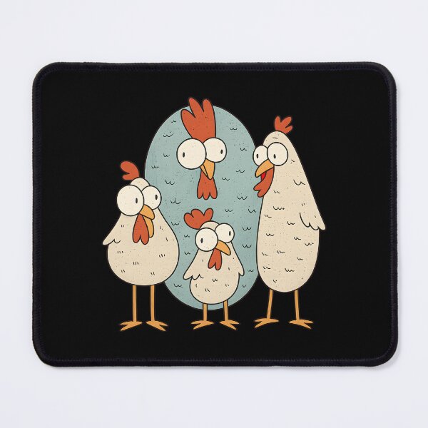 Item preview, Funny Blue Chicken Trio Surprised Rooster Cartoon Farm Humor designed and sold by DrawHandArt.