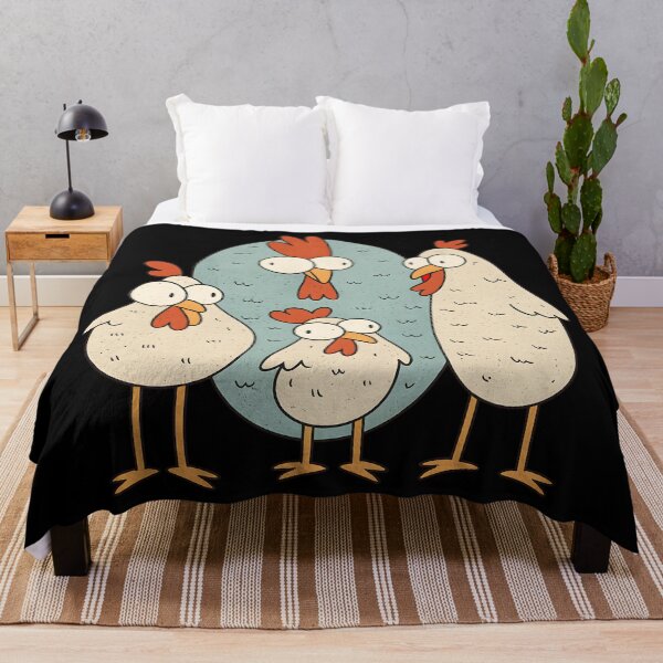 Item preview, Funny Blue Chicken Trio Surprised Rooster Cartoon Farm Humor designed and sold by DrawHandArt.