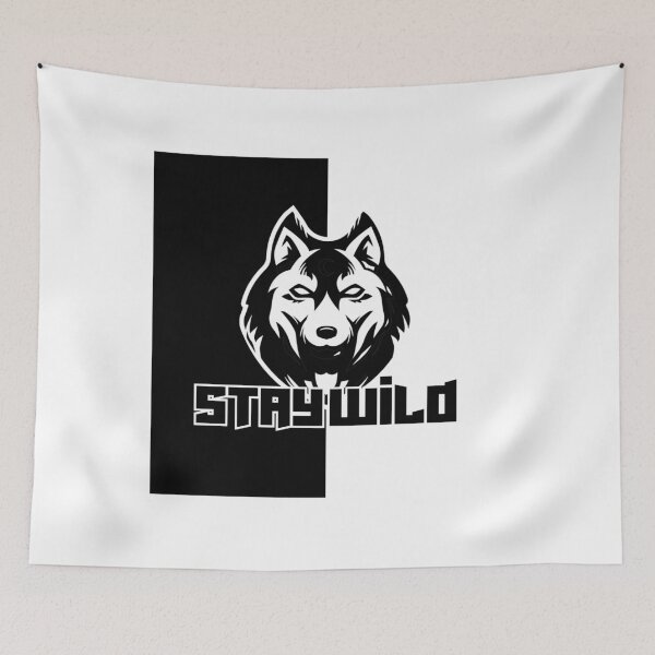 Item preview, Stay Wild – Minimal Wolf Line Art designed and sold by QuietTexts.