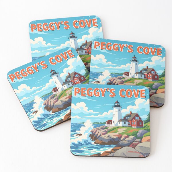 Item preview, Peggy’s Cove, Nova Scotia, Canada: Vintage-Style Painterly Travel Poster designed and sold by LSVart.