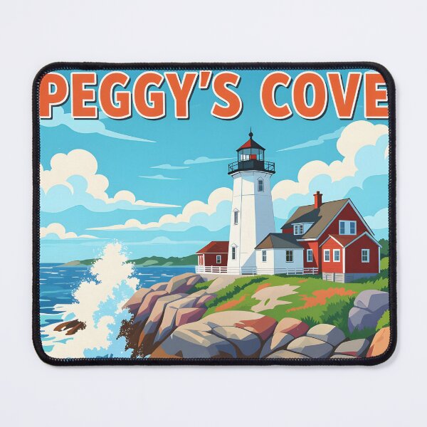 Item preview, Peggy’s Cove, Nova Scotia, Canada: Vintage-Style Painterly Travel Poster designed and sold by LSVart.
