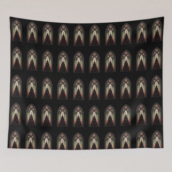 Item preview, Gothic Christmas Cathedral Window | Dark Stained Glass Holiday Sticker designed and sold by Gothic Han.
