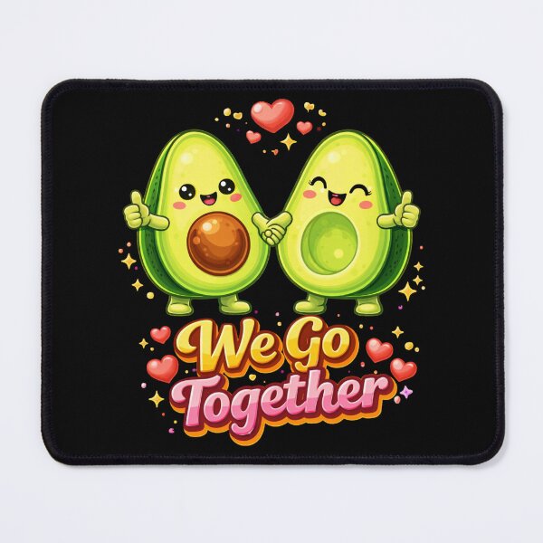Item preview, Cute Avocado Couple – We Go Together Food Love Illustration designed and sold by scanusha1979.