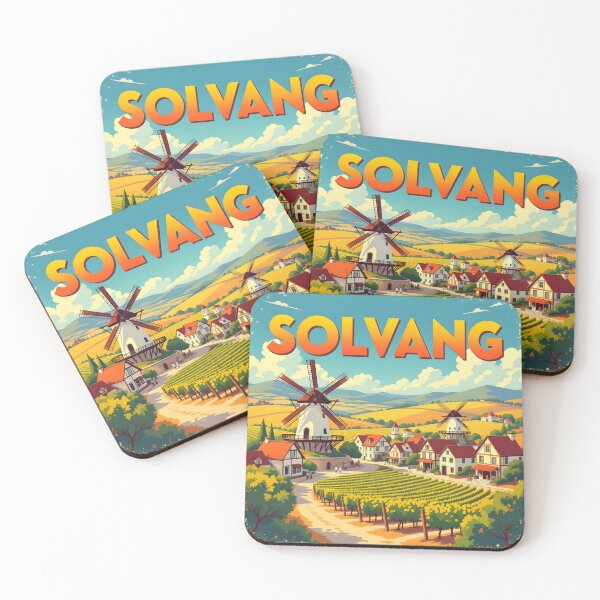 Item preview, Solvang, California, USA: Vintage-Style Painterly Travel Poster designed and sold by LSVart.
