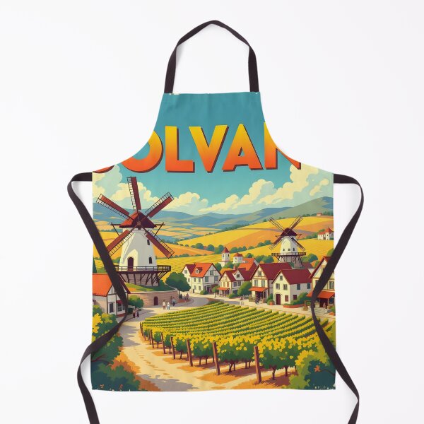 Item preview, Solvang, California, USA: Vintage-Style Painterly Travel Poster designed and sold by LSVart.