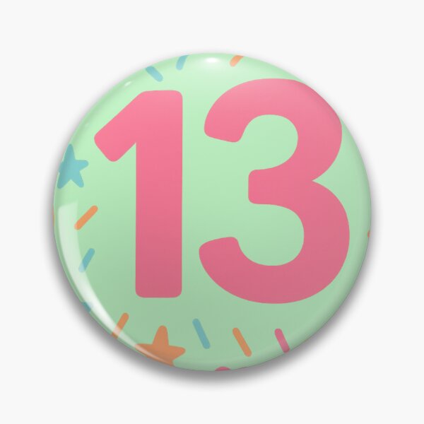 Item preview, "13" lucky colorful number designed and sold by Moonshroomarts.
