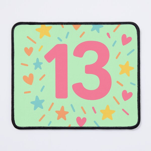 Item preview, "13" lucky colorful number designed and sold by Moonshroomarts.
