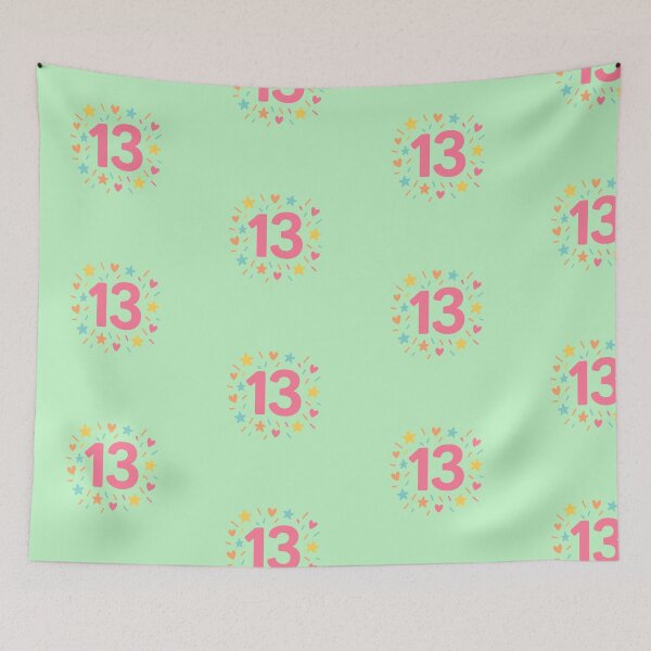 Item preview, "13" lucky colorful number designed and sold by Moonshroomarts.