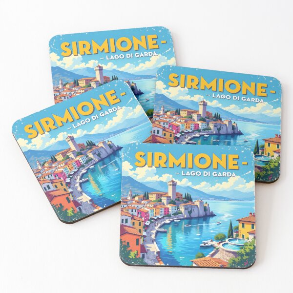 Item preview, Sirmione, Lake Garda, Italy: Vintage-Style Painterly Travel Poster designed and sold by LSVart.