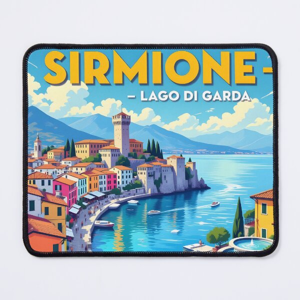 Item preview, Sirmione, Lake Garda, Italy: Vintage-Style Painterly Travel Poster designed and sold by LSVart.