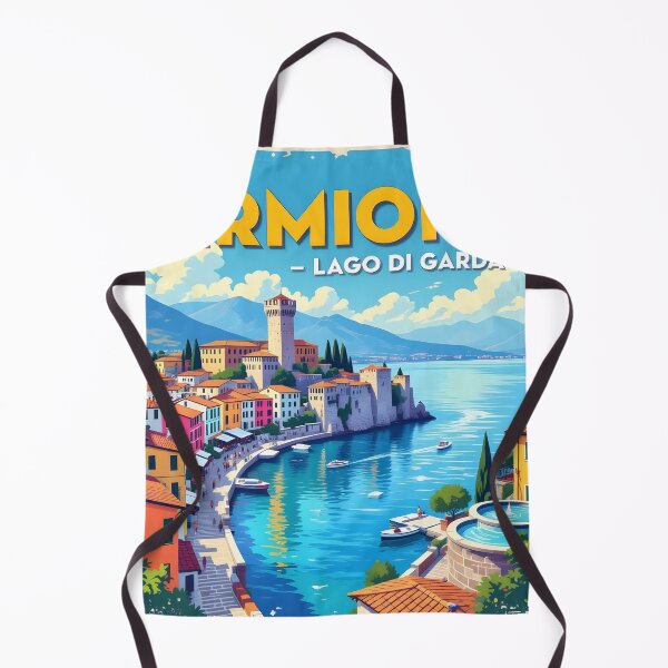 Item preview, Sirmione, Lake Garda, Italy: Vintage-Style Painterly Travel Poster designed and sold by LSVart.