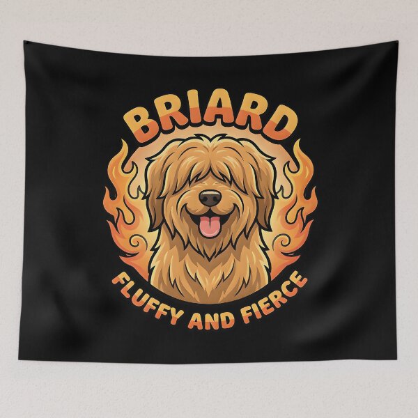 Item preview, Briard fluffy and fierce proud dog portrait beautiful design designed and sold by ZuToMi.