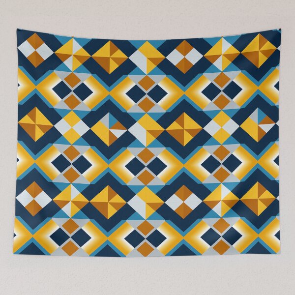 Item preview, Colorful Tessellation Geometric Pattern 4 | Square Abstract Shapes - One Year Anniversary Gifts designed and sold by RoyalStarsPatts.