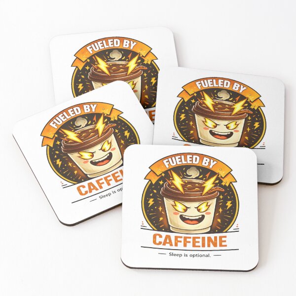 Item preview, Fueled by Caffeine – Coffee Addict Energy Badge designed and sold by Snackwear Apparel.