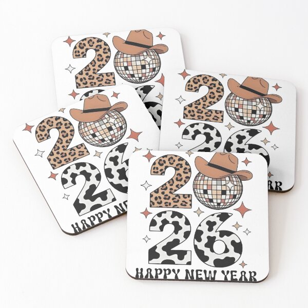 Item preview, Happy New Year 2026 – Western Disco Leopard Cow Print Retro Design designed and sold by lganme.