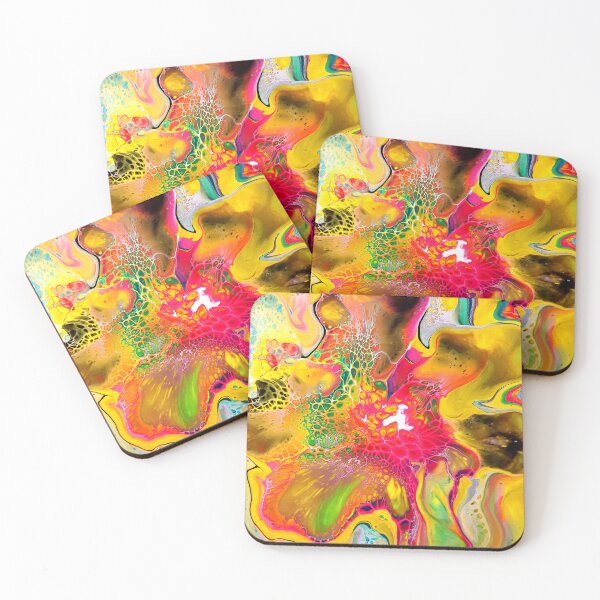 Item preview, Vibrant Blossom – Expressive acrylic pouring art with floral motifs designed and sold by Sandra  Bader.