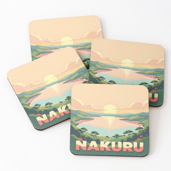 Item preview, Lake Nakuru, Kenya: Vintage-Style Painterly Travel Poster designed and sold by LSVart.