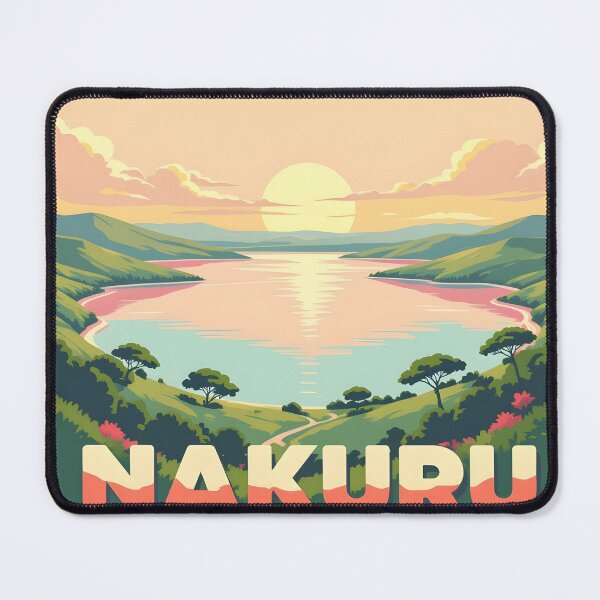 Item preview, Lake Nakuru, Kenya: Vintage-Style Painterly Travel Poster designed and sold by LSVart.