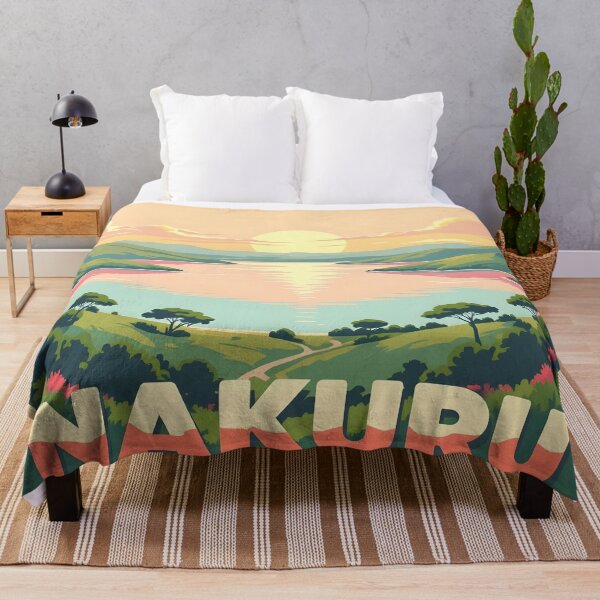 Item preview, Lake Nakuru, Kenya: Vintage-Style Painterly Travel Poster designed and sold by LSVart.