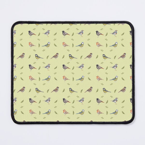Item preview, Colorful birds and green leaves pattern, vibrant nature design, green designed and sold by Laurus Lunaris.
