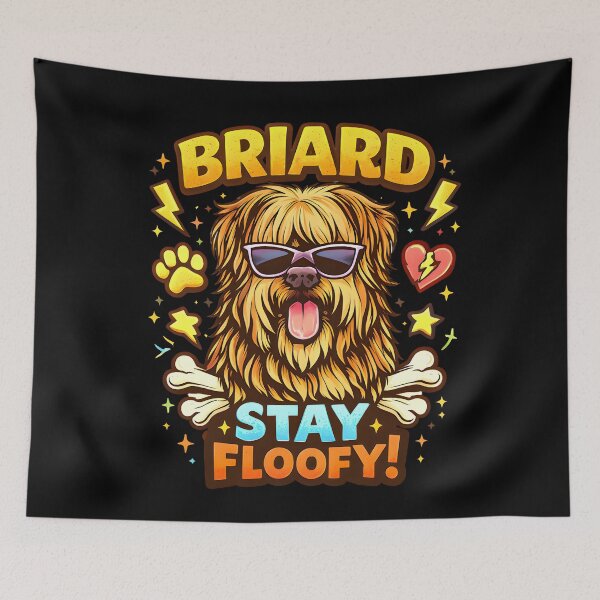 Item preview, Briard Stay Floofy! Funny Briard Dog Illustration designed and sold by ZuToMi.