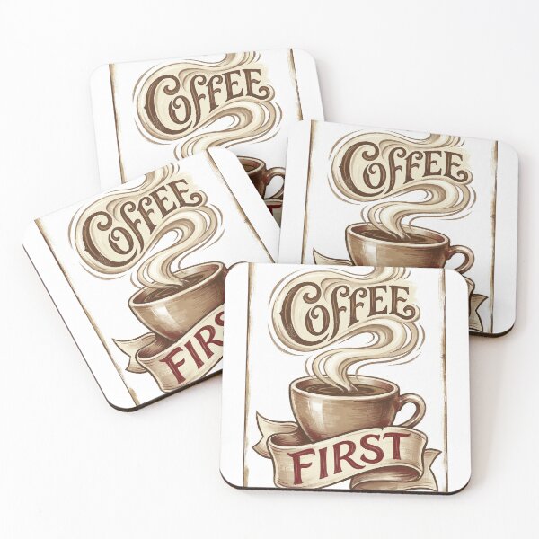Item preview, Vintage Coffee First Typography T-Shirt designed and sold by Everyday Epics.