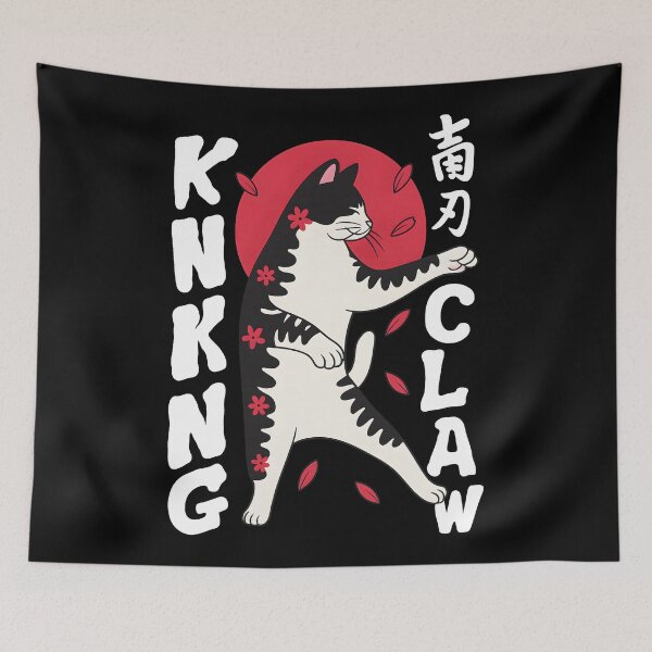 Item preview, Funny Kung Fu Cat Martial Arts Master Karate Kitten Japanese Aesthetic Art designed and sold by DrawHandArt.