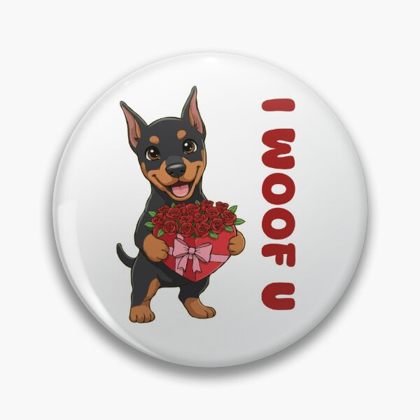 Item preview, I Woof U Doberman Pinscher Puppy with Flowers – Sweet Dog Love Design designed and sold by The Real Life Symphony.