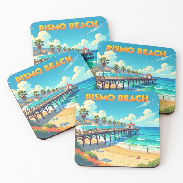 Item preview, Pismo Beach, California, USA: Vintage-Style Painterly Travel Poster designed and sold by LSVart.