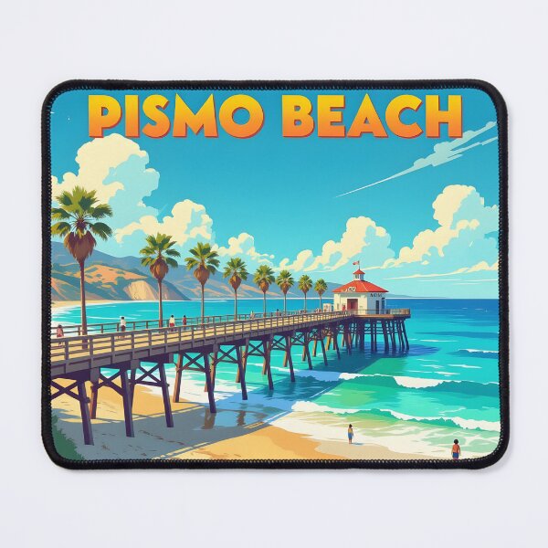 Item preview, Pismo Beach, California, USA: Vintage-Style Painterly Travel Poster designed and sold by LSVart.