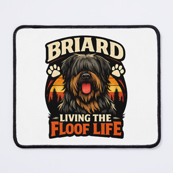 Item preview, BRIARD LIVING THE FLOOF LIFE Retro Dog Illustration designed and sold by ZuToMi.