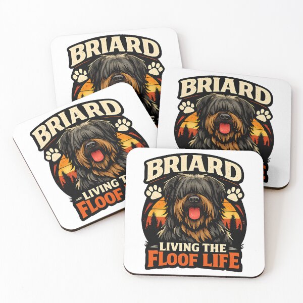 Item preview, BRIARD LIVING THE FLOOF LIFE Retro Dog Illustration designed and sold by ZuToMi.