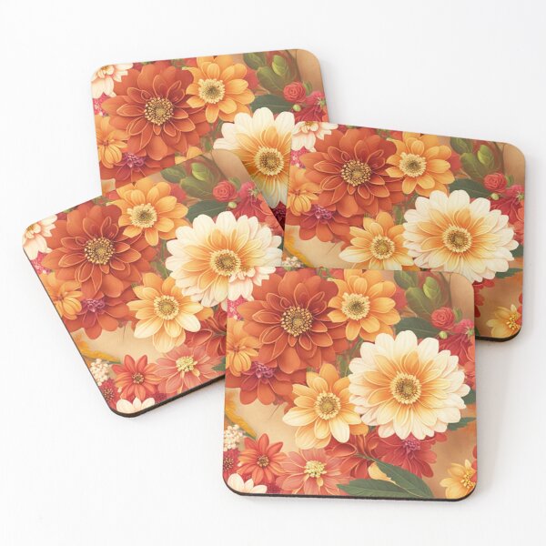 Item preview, Orange and Red Autumn Floral Pattern designed and sold by FANTASTIC-N.