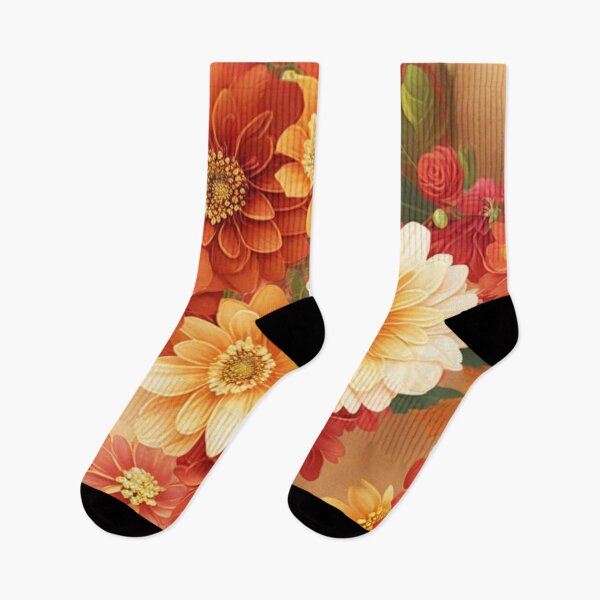 Item preview, Orange and Red Autumn Floral Pattern designed and sold by FANTASTIC-N.