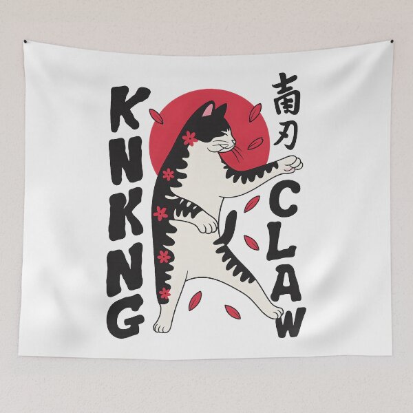 Item preview,  Funny Kung Fu Cat Martial Arts Master Karate Kitten Japanese Aesthetic Art designed and sold by DrawHandArt.