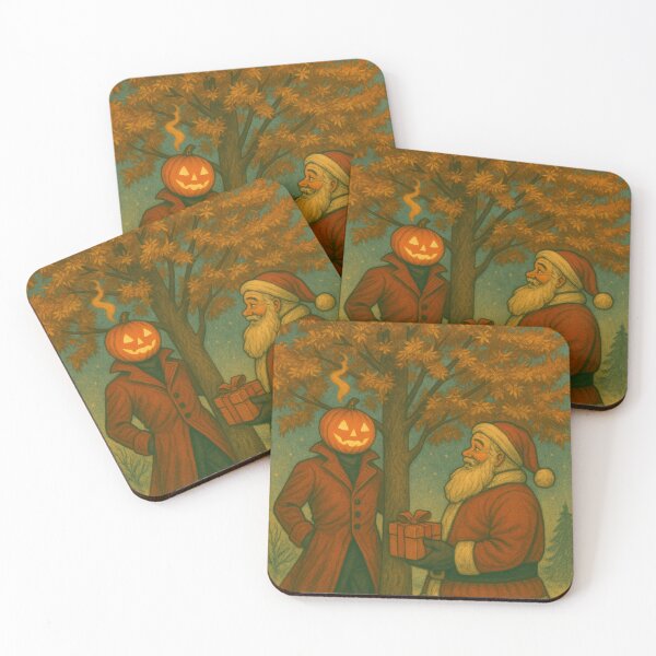 Item preview, Headless Horseman and Santa Gift Exchange: Cozy Winter Fantasy Holiday Art designed and sold by TheHorsemanRidesAgain.