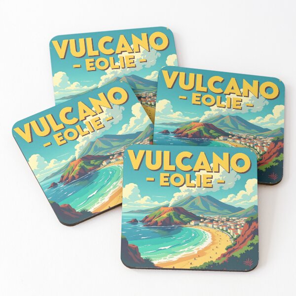 Item preview, Vulcano, Aeolian Islands, Italy: Vintage-Style Painterly Travel Poster designed and sold by LSVart.