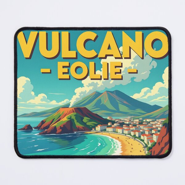 Item preview, Vulcano, Aeolian Islands, Italy: Vintage-Style Painterly Travel Poster designed and sold by LSVart.