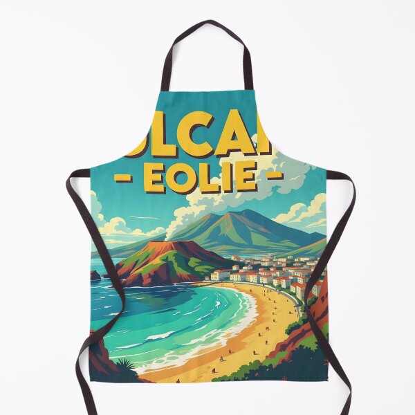 Item preview, Vulcano, Aeolian Islands, Italy: Vintage-Style Painterly Travel Poster designed and sold by LSVart.