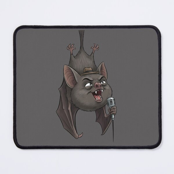 Item preview, Singing Bat Cartoon Character With Microphone Funny Music Illustration designed and sold by hn79.