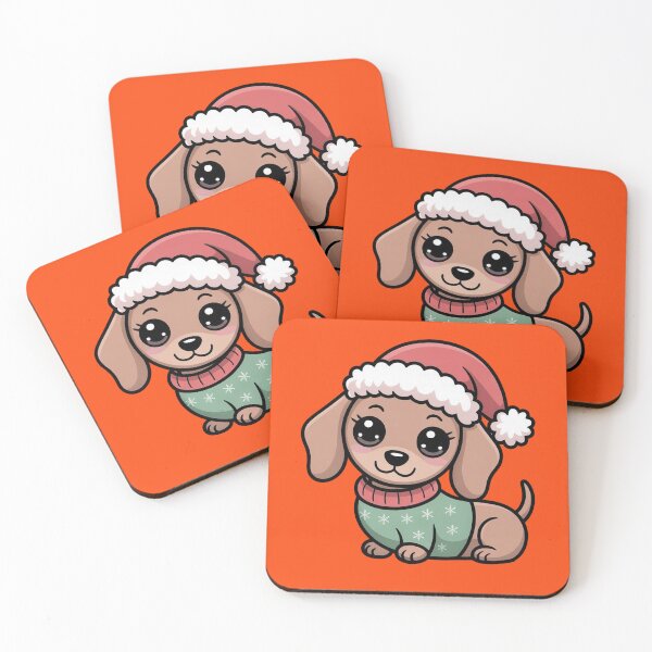Item preview, Cute Kawaii  Dachshund Christmas  designed and sold by WikaKowalczyk.