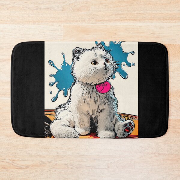 Item preview, Cute Comic Kitten with Speech Bubble Illustration designed and sold by Grafititee.