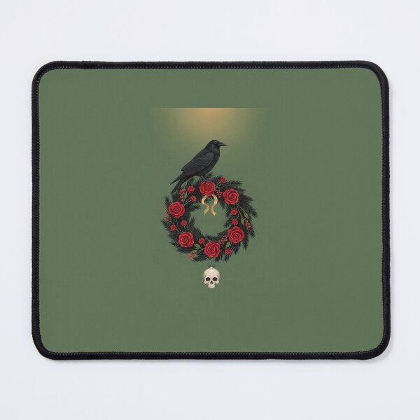 Item preview, Dark Christmas Crow Wreath | Gothic Holiday Raven Sticker designed and sold by Gothic Han.