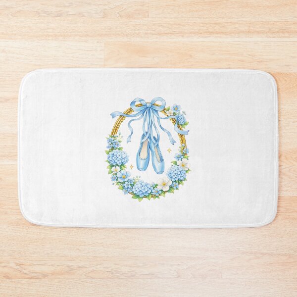 Item preview, Blue Ballet Shoes Floral Wreath designed and sold by IvannaMoroz.